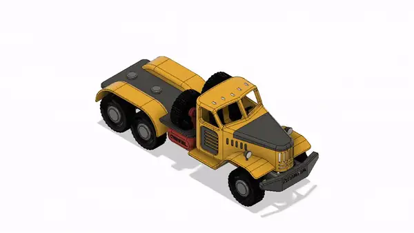Yellow Zil Truck Chassis