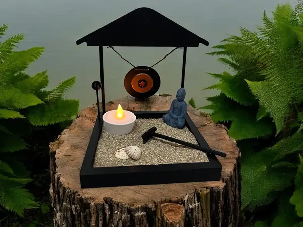 Mini Zen Garden with Buddha statue house decor 