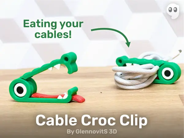 Cable Croc Clip (quick cartoon-style organizer)