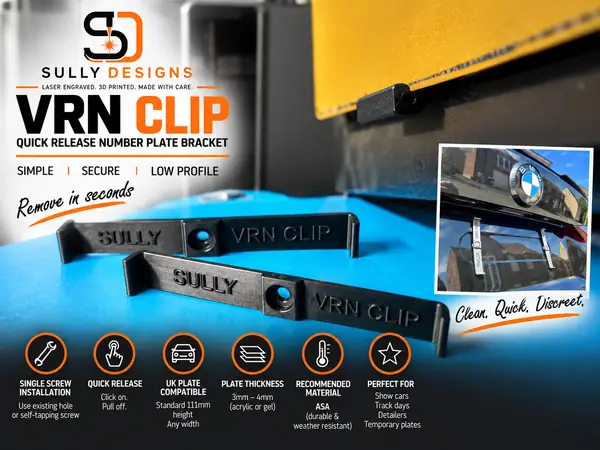 Quick Release Number Plate Bracket VRN