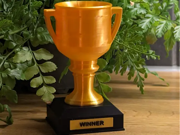 Modern Trophy with Text