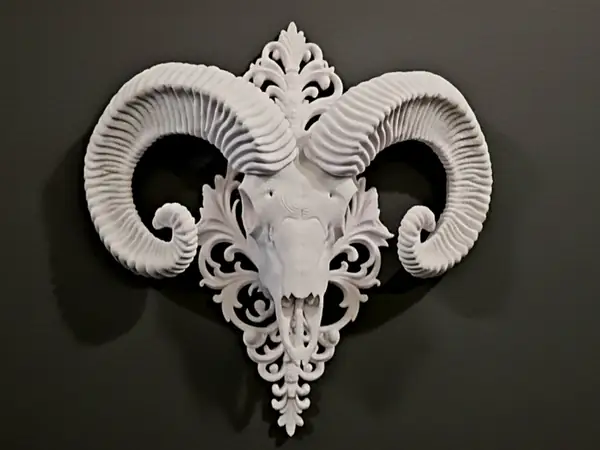 Gothic Elegance RAM Skull Wall Hang