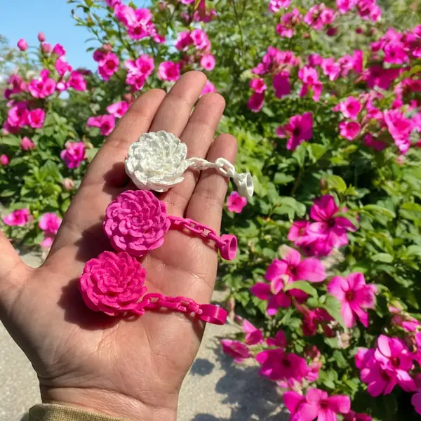 Peony Stanley Straw Topper with Chain