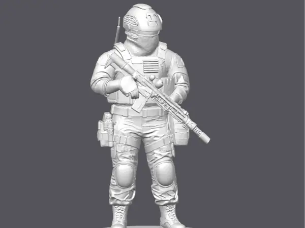 Modern Soldier with Rifle – Standing Miniature