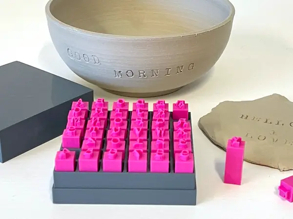 Schrift Stempel für Keramik und Polymerclay