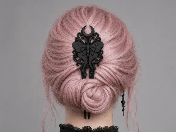 Goth Moon Moth Hairpin Fork 
