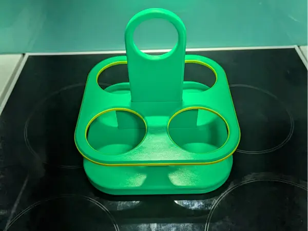 Collapsible cup holder/caddy with a handle