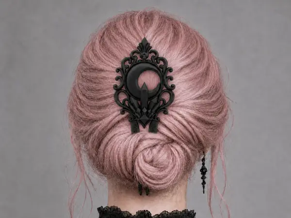 Goth Moon Crystal Hair Fork