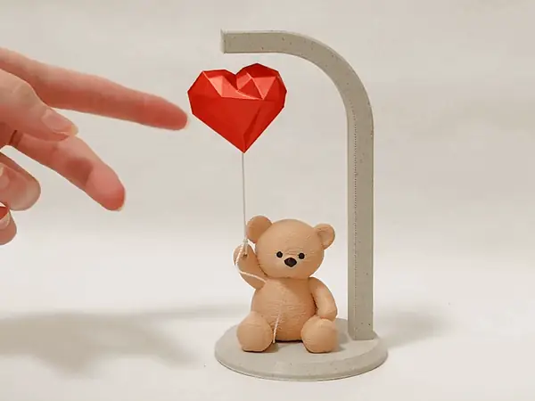 Valentine's Teddy Bear with Levitating Heart 