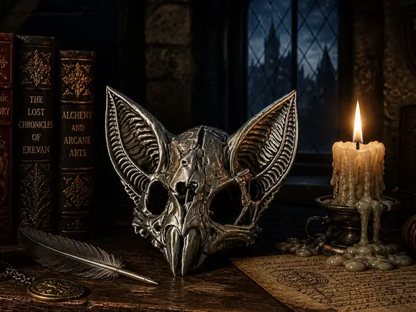 Ancient Vampire Bat Skull – Dark Fantasy Artifact