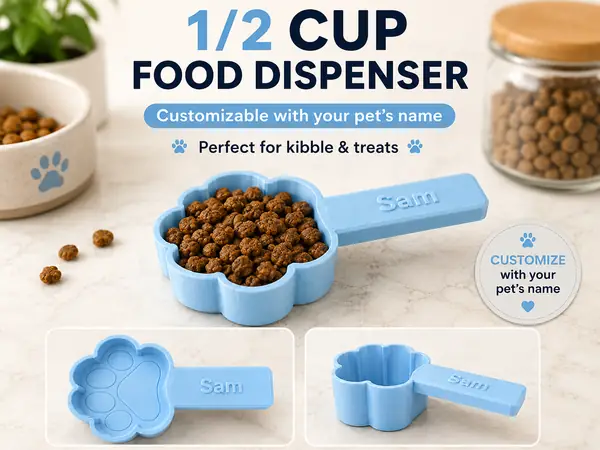 Personalized Paw Print 1/2 Cup Pet Food Scoop