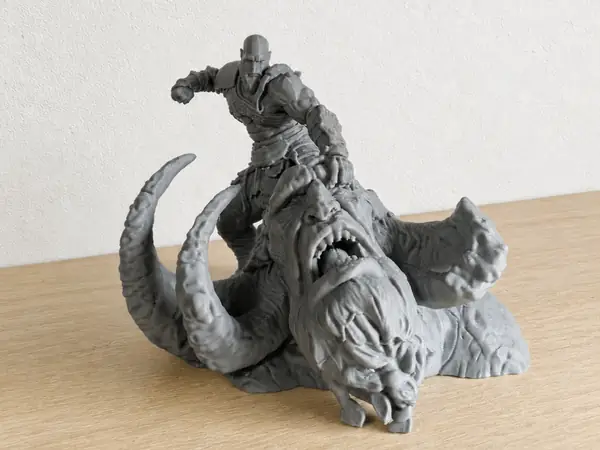 kratos vs troll diorama 