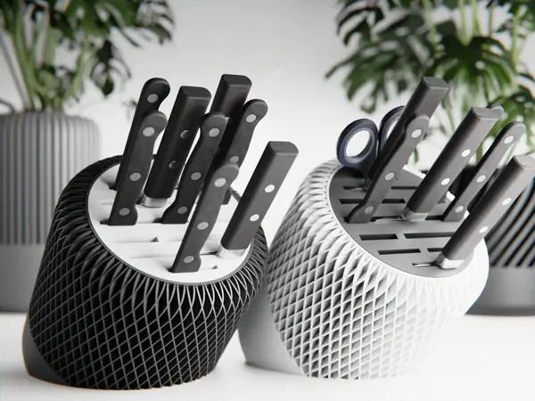 Modern Japandi Knife Block (2 versions, NO-AMS)