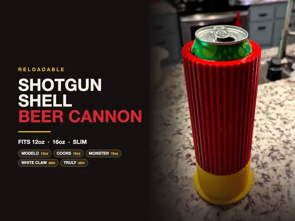 Reloadable Shotgun Shell Beer Cannon 12/16oz Slim