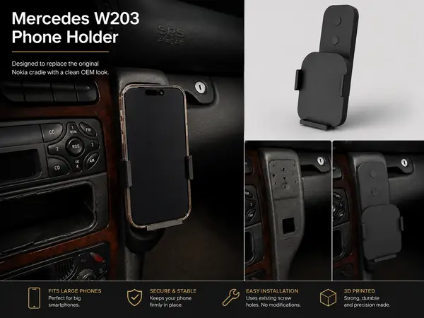 Mercedes W203 OEM Phone Holder Replacement