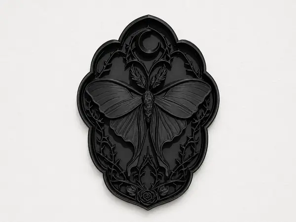 Luna Moth Gothic Wall Plaque