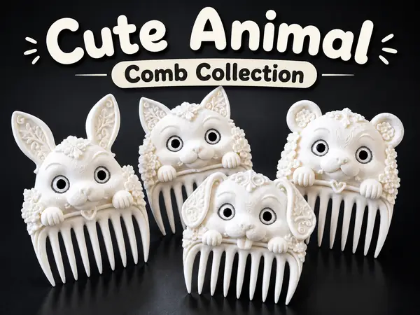 Cute Animal Comb Collection |Printable Hair Combs