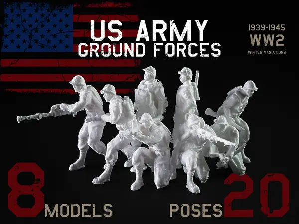 WW2 US Ground Forces Pack - Multiple poses/scales!