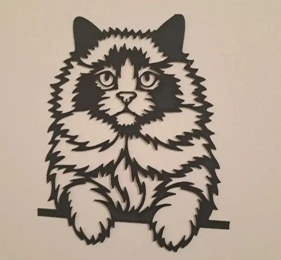 Cute Cat Sculpture , line art cat, 2d art cat
