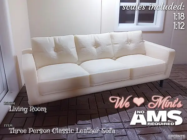 WLM - Three Seater Classic Leather Sofa