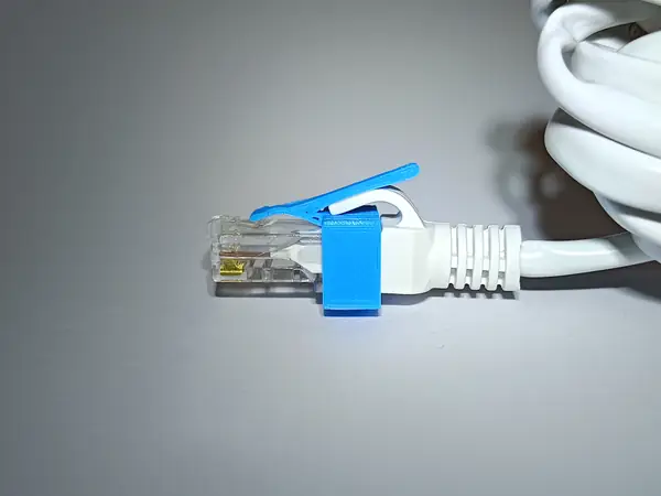 Ethernet LAN RJ45 cable plug locking clip repair