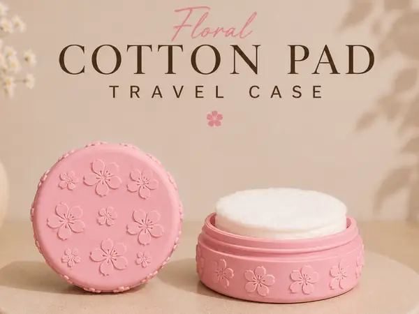 Floral Cotton Pad Travel Case (Easy Print)