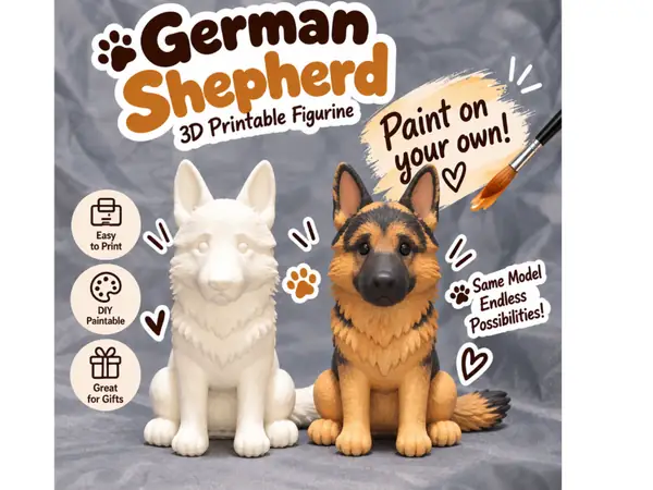 k9 German Shepherd Puppy Chibi Police Dog figurine