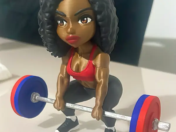 Girl fitness gym chibi