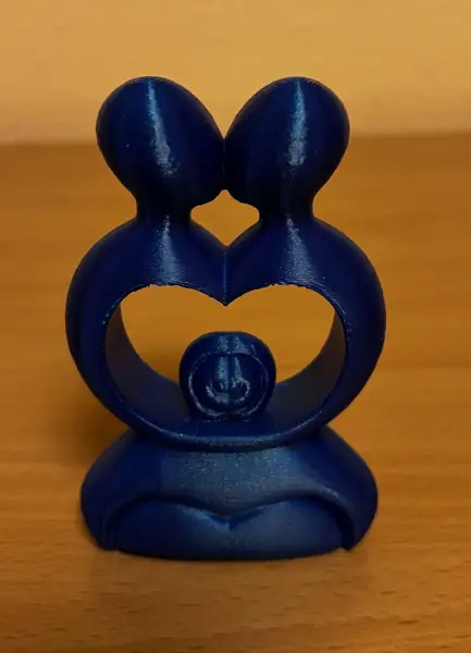 Kissing Couple Heart Ring Sculpture