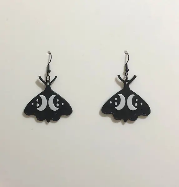 Earring dark moth halloween pendant pendientes aros