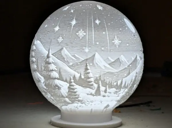"Snow" Globe Christmas Lithophane
