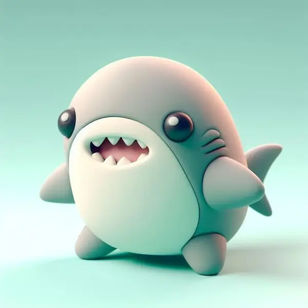 Baby Shark Clay character kawaii 3D Model