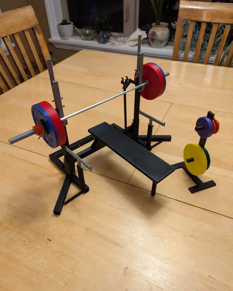 1/5 scale model of an ER Combo Rack for Powerlifting