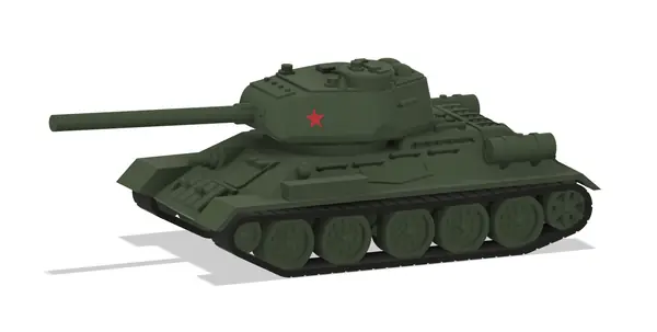 Multi Parts T34/85 medium tank 1/72 (fusion360)