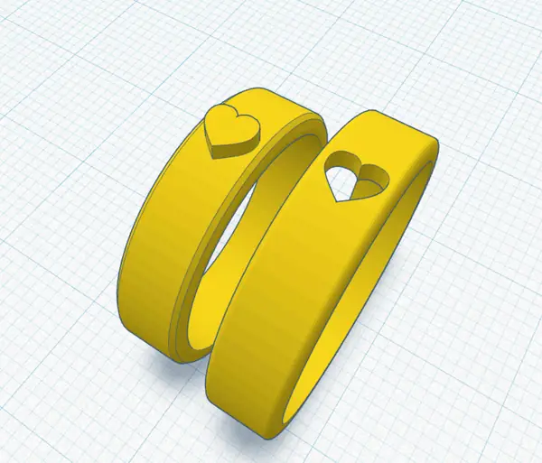 Rings for couples - Hearts v1