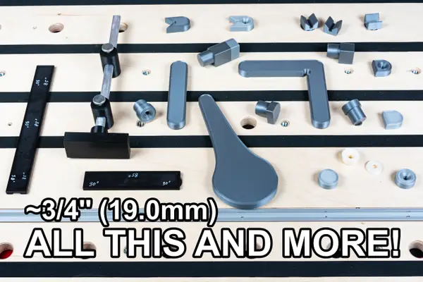 3/4'' / 19mm (19.0mm) Bench Dog Set with Levers, Cams, Stops, etc