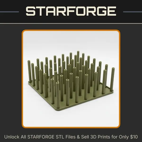 Upright Stem Drying Rack with Tubes for Flowers Herbs and Plants StarForge Kits 3D Print STL File