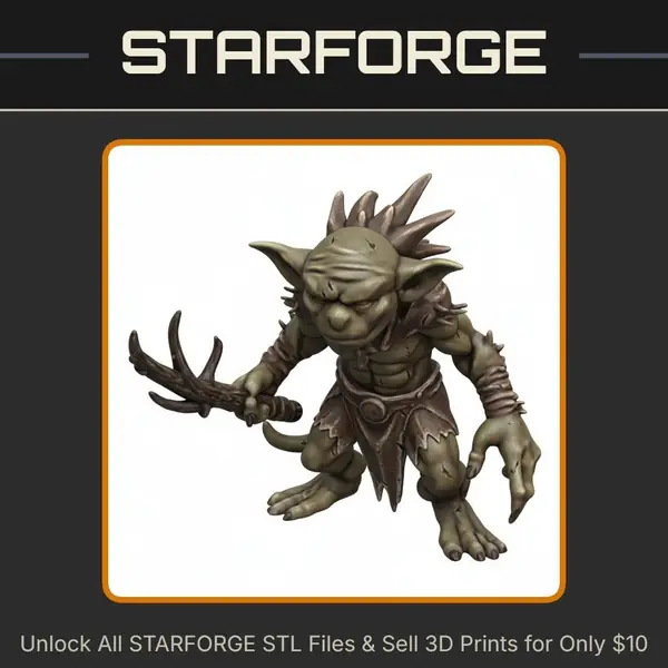 28mm DND Enigmatic Forest Goblin Shaman Fantasy Miniature StarForge Kits 3D Print STL File