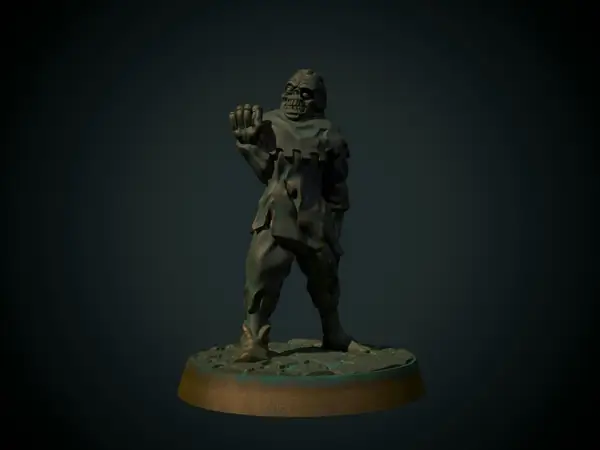 Townsfolk zombie 28mm (supportless, FDM friendly)