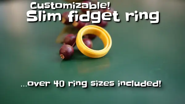 Print-in-place slim fidget ring