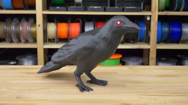 Halloween Crow with LED eyes