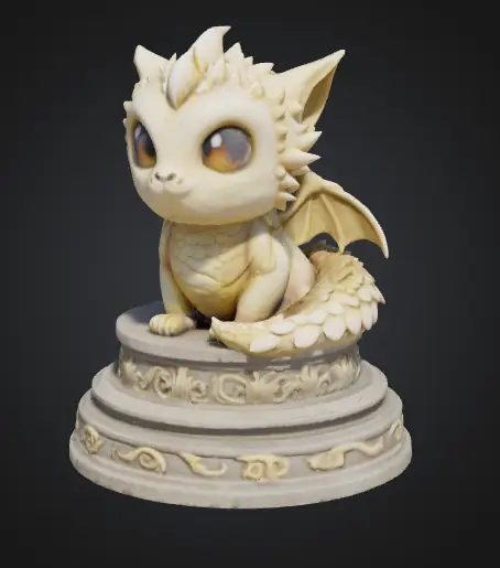 Cute Dragon-Cat on a plinth