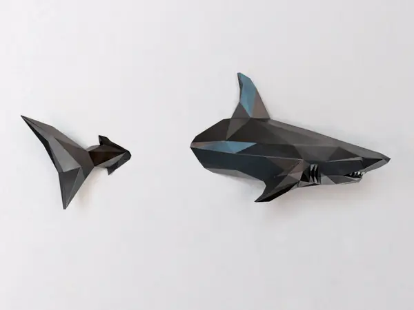 Low Poly Wall Shark
