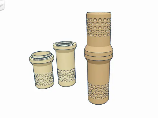 Screwable Canister for pencils, brushes, feathers etc.