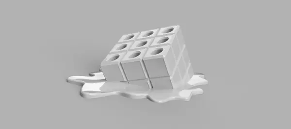 melting rubiks cube penholder