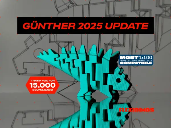 FlexiDinos Fünther the flexi Stegosaurus print in place articulated dinosaur (Günther 2025 update)