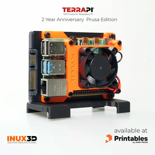 The TerraPi X , Prusa Edition - Single SSD Case for Raspberry Pi (all models)