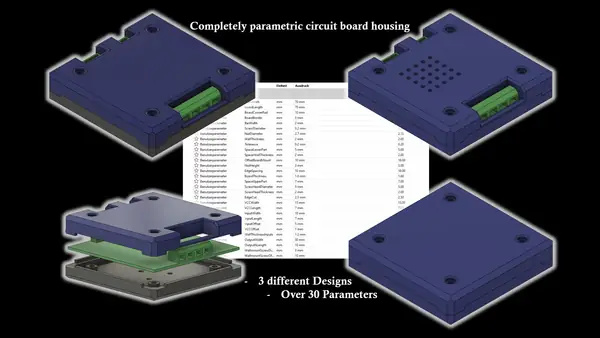 Completely parametric circuit board housing