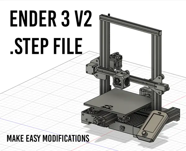 Ender 3 v2 STEP file for easy modification and design