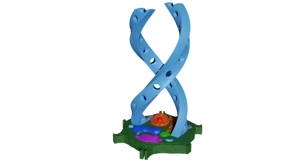 DNA pen holder with plant cell